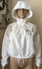 Adidas Originals Women   s White Cropped Jacket Hooded Windbreaker Jacket Retro Xs