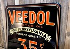 Veedol Motor Oil Gas Large 17 5  Embossed Metal Steel Sign Garage Vintage New