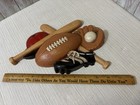 Vintage Burwood 3260 Sports Wall Plaque Baseball Football Bats Glove Usa