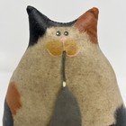 Vintage Hand Painted Stuffed Canvas Calico Cat Artist Signed Folk Art Mouse