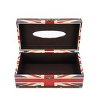 Wooden Tissue Box Cover Holder Vintage Flag Style Classical Napkin Box For Home