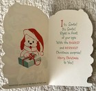 Unused Christmas Santa Dog Bag Of Toys Puppy Vintage Greeting Card 1950s 1960s