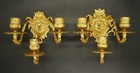 Pair Of Wall Sconces Mascarons Napoleon Iii 19th C  - Bronze - French Antique