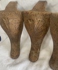 Antique Parlor Wood Stove Cast Iron Ornate Feet Legs Parts Set Of 4     d