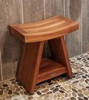 Aquateak 398  Patented 18  Asia Teak Shower Bench With Shelf