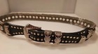 Vintage 80s Punk Rocker Belt Silver Metal   Black Leather Unbranded Sz  Small