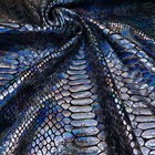 Slick Oil Black Dragon Scales Metallic Foil Velvet Fabric