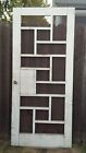 1950s Vintage Mid Century Modern Cubist Farmhouse Decor Wood Screen Door