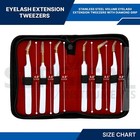 6 Pcs Volume Eyelash Extension Tweezers Kit Set Stainless Diamond Grip German Gr