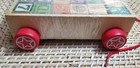 Wooden Alphabet Blocks Pull Wagon Cart Educational Learning Toy