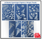 38 Sheets Cyanotype Paper A5 Sun Print Paper Kit With 2 Clear Acrylic Sheets Hig