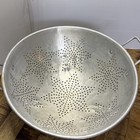 Vintage Aluminum Colander 11    3 Footed 7 Star Metal Strainer With Handles