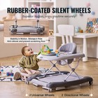 For 4-in-1 Baby Walker  Foldable Baby Activity Center On Wheels  3 Adjustable