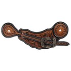 Spur Straps Ladies Timberline Leaf Tooled Two Tone Leather Adjusts 8  - 11 