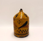 Greg Shooner Sgraffito Bird Decorated Redware Pottery Bottle Vessel 2003