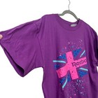 Reebok Shirt Mens Extra Large Purple Screen Print Graphic Vintage 1990s Neon