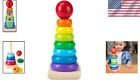 Melissa And Doug Rainbow Stacker Wooden Ring Educational Toy - Wooden Rainbow