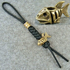Handmade 550 Paracord Knife Lanyard With Brass Fish Bead   Knife Lanyard Bead