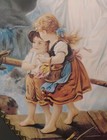 Vintage Flue Style Guardian Angel Wall Hanging Children Chain 11   1 2  Inch