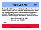 2025 Pope Leo Xiv Trading Card - First American Pope