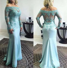 Plus Size Mother Of The Bride Dresses Mermaid Long Sleeves Lace Appliques Prom