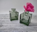 Mini Clear Green Glass Vase   Small Bud Vase   Dandelion 2-3  Bud Vase   Cottage