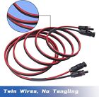 Solar Cable 5-50ft 2x12 10awg  Mc4 Connectors On One both Ends for Solar Panels 