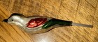 2 -vintage Blown Mercury Glass Bird W  Fiber Spun Tail And Pipe 