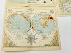 Antique 1890 Bartholomew Fold-out Map Lot 3 World Climate Ocean Currents
