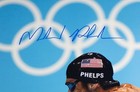 Michael Phelps Signed Olympics Swimming 16x20 Photo  beckett Certified 