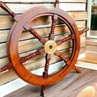 Nautical Wooden Boat Ship Steering Wheel For Home Decoration 24  Solid Wood