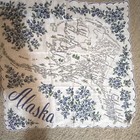 Vintage Franshaw Alaska Map   Fairbanks Sled Dog Collectible Handkerchiefs
