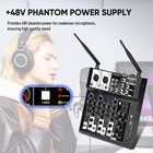 4 Channel Audio Mixer  Karaoke Mixer With Dual Wireless Microphones  Professi   