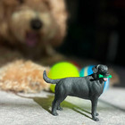 Black Labrador Retriever Figurine - Hand-painted  Lifelike 3 75  Model Figure -