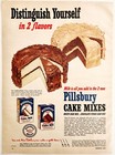 1949 Pillsbury Cake Mix 2 Flavors Chocolate Vanilla Advertisement Baking Dwnad1