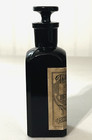 Boericke   Tafel Apothecary Pharmacy Black Glass Bottle Original Label Sulphur