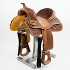 Hand Tooling Western Leather Barrel Horse Saddle Comfortable Fiber Glass Tree