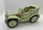Vintage Green Antique Old Car Automobile Ceramic Planter 7x3 25x4 