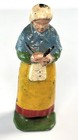 1930s Antique Lead Mini Figure- Made In France  Hand Painted Woman Knitting 