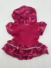 Build A Bear Pink Heart Ruffle Hoodie Dress Shirt Top Teddy Clothes Outfit