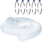 Powertec Dust Collection Hose Kit 6  X 10 Ft Left Spiral Hose 5x6  Hose Clamps