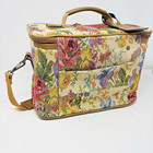 Vintage 80 s Leisure Luggage Tapestry Train Case Cosmetic Vanity Bag