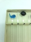 Vtg Lot 6 Clam Shell Hand Blown Glass Cocktail Swizzle Sticks Drink Stirrers