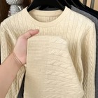 Nwt - Mens Long Sleeve Cable Knit Crew Neck Sweater Pullover M l xl xxl -4xl_usa
