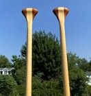 Excellent Set Wooden Paddles 66 x7  Wide  Cherry Wood   Labels Pair Oars Boat 