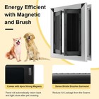 Medium Aluminum Dog Door     Dual Magnetic Flaps   Lock Panels  matte Silver 