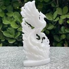 1pc Natural White Jade Phoenix Crystal Hand Carved Statue Healing Stone Ornament