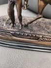 Vintage 2000 Delaware Park Bronze   Marble Horse Statue With Jockey   Box 