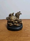 Chinese Feng Shui Brass Lucky Yuanbao Money Wealth Dragon Tortoise Turtle Statue