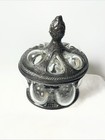 Vintage Baroque-style Caged Hand-blown Glass Apothecary Jar